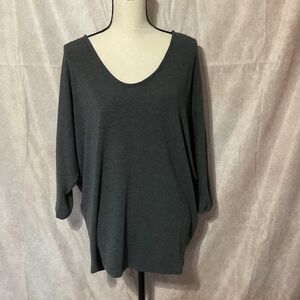 Laila Jayde Dark Gray Raglan Sleeve Sweater XXL